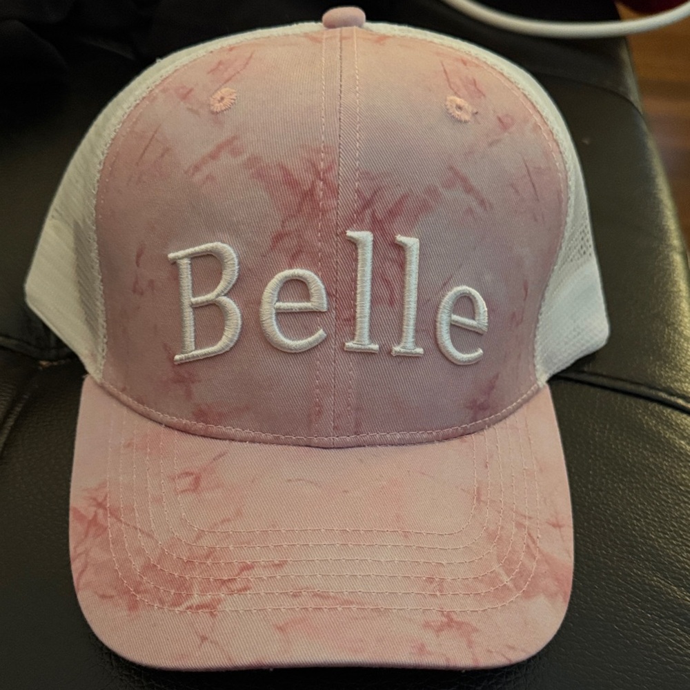 La Belle Pink and White Cap